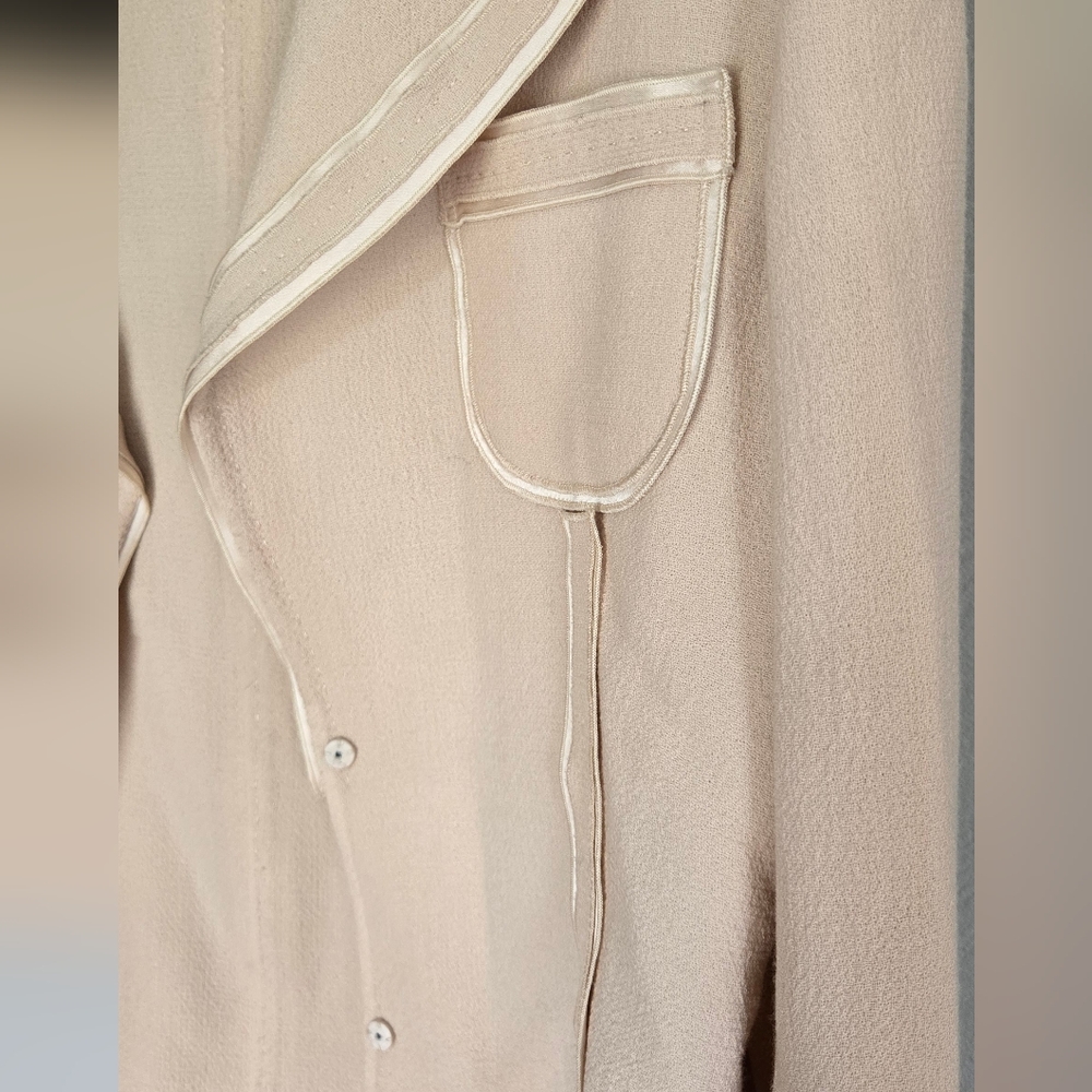 St. John Couture• Vintage Wool Elegant Cream Women's Blazer & Dress Set. Sz 4/6 - Picture 12 of 16